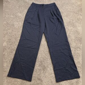 Commense Navy Pinstripe Wide-Leg Dress Pants